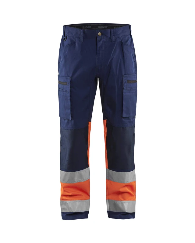 BLÅKLÄDER Hi Vis Trousers Stretch Men 45S Navy Blue/Orange
