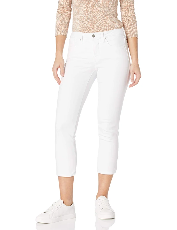NYDJ Women's Sheri Slim Ankle Jeans in Petite, Optic White, 4