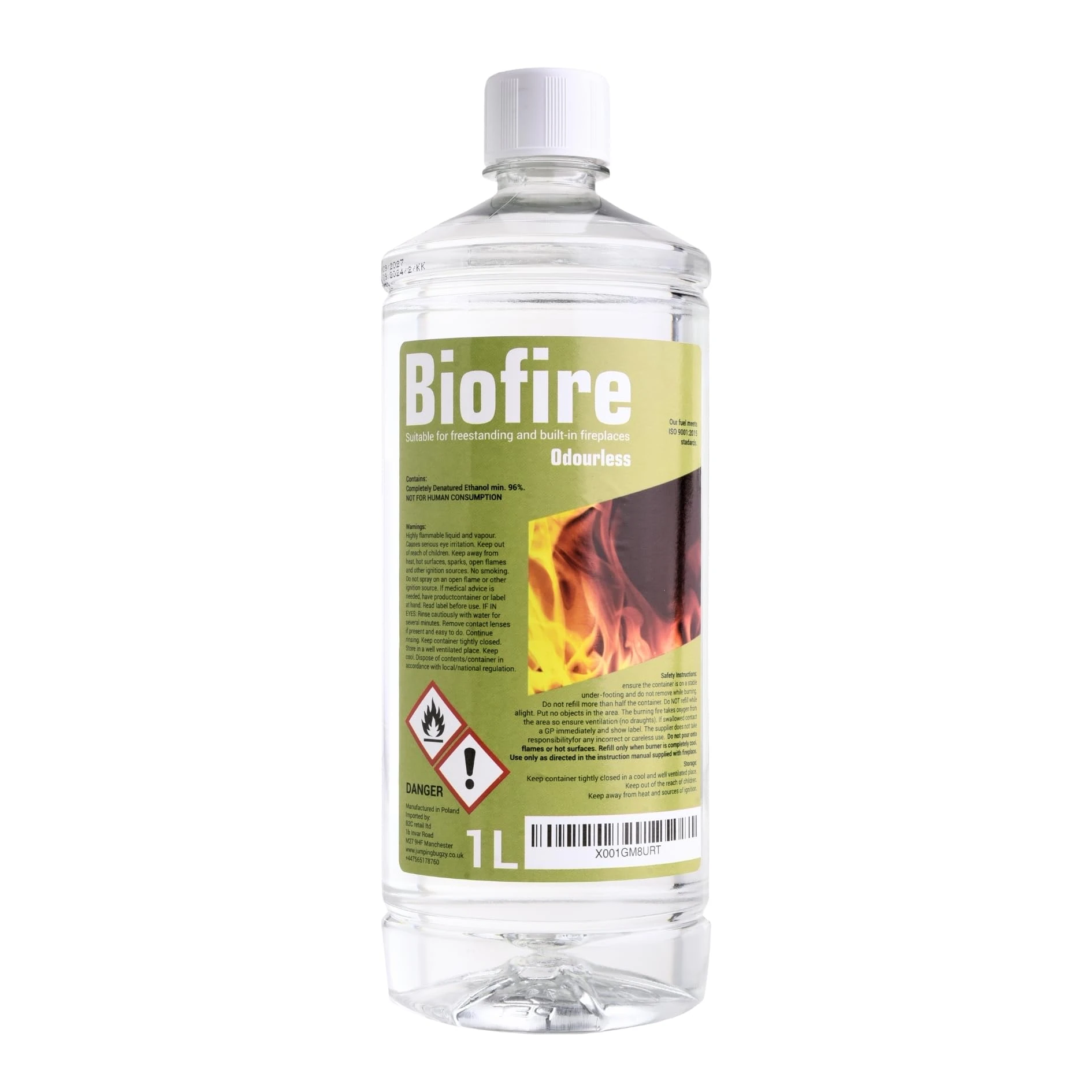 PREMIUM BIOETHANOL FUEL FOR FIRES, Bio ethanol Liquid fuel for bioethanol fires (1 LITRE)