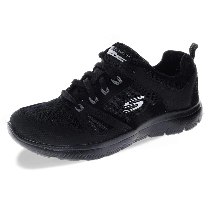 Skechers SUMMITS - NEW WORLD, Women's Low-Top Trainers, Black (Black Leather/Mesh/Black Trim Bbk), 5.5 UK (38.5 EU)