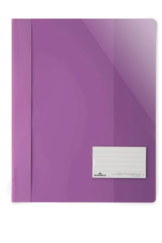 Durable 269012 Clear View Folder for Din A4, Extra Wide, Purple, 25 Pack