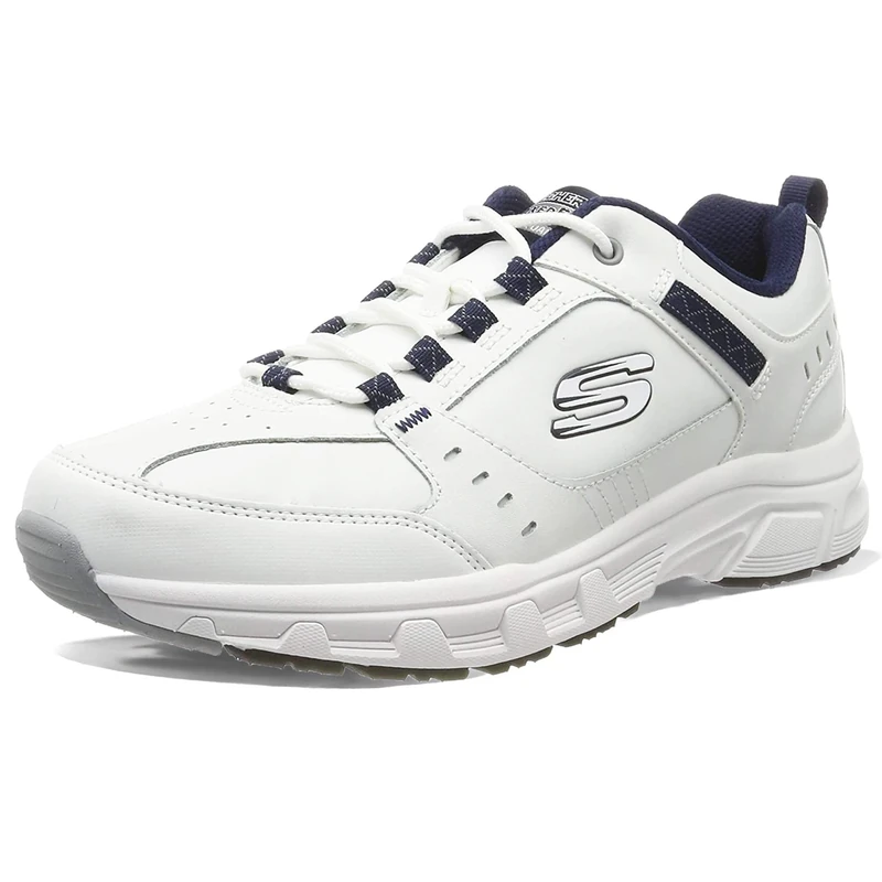 Skechers Men's Oak Canyon - Redwick Trainers, White Leather Synthetic Textile Navy Trim , 11 UK