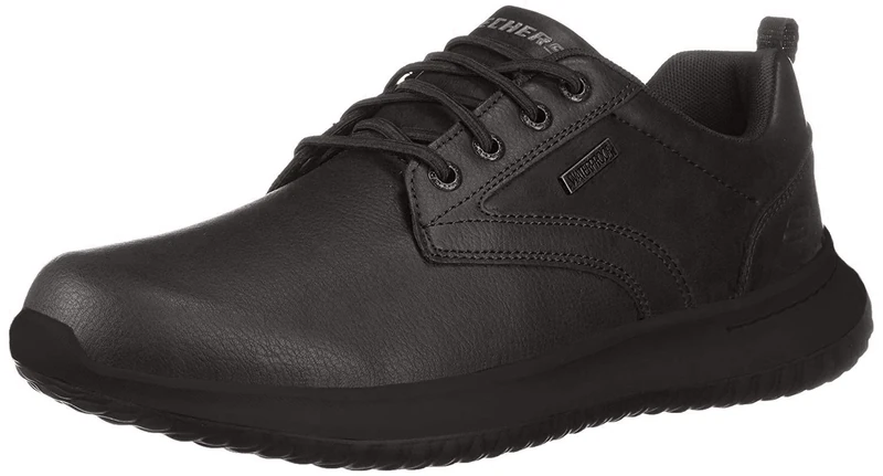 Skechers Men's Delson Antigo Oxfords - Black Leather 8.5 UK