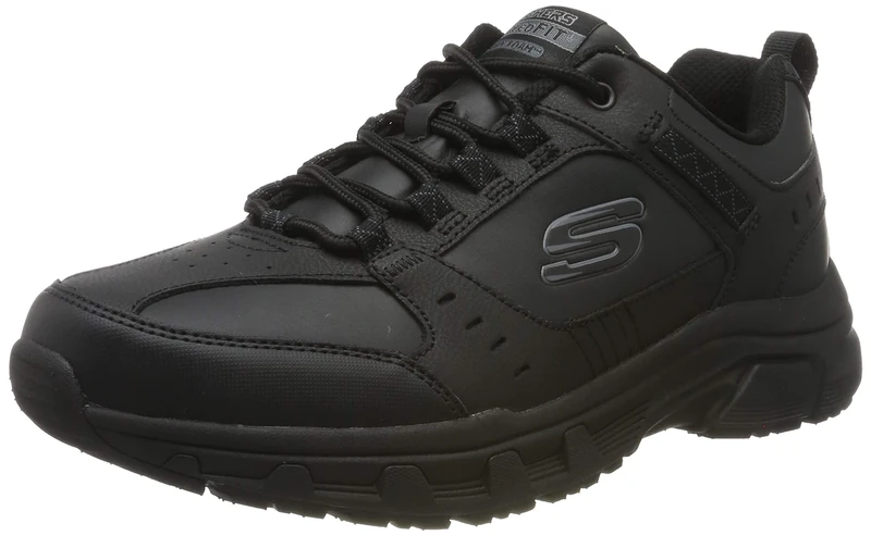Skechers Men's Oak Canyon - Redwick Trainers, Black Leather Synthetic Textile Black Trim, 13 UK