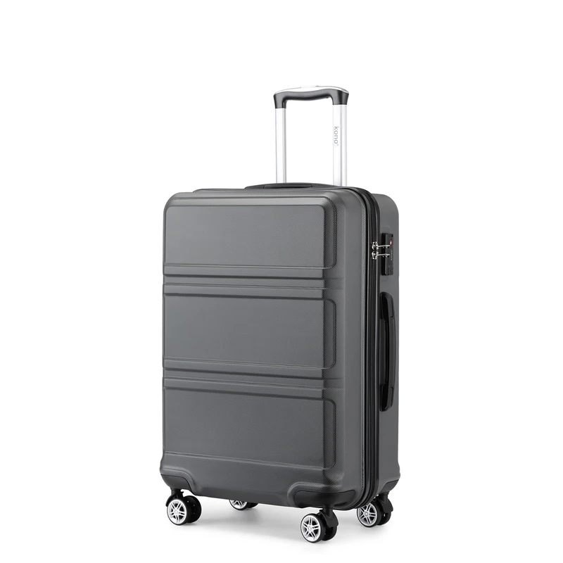 Kono 20 inch Cabin Suitcase Lightweight ABS Carry-on Hand Luggage 4 Spinner Wheels Trolley Case 51.5x38x20 cm(Grey)