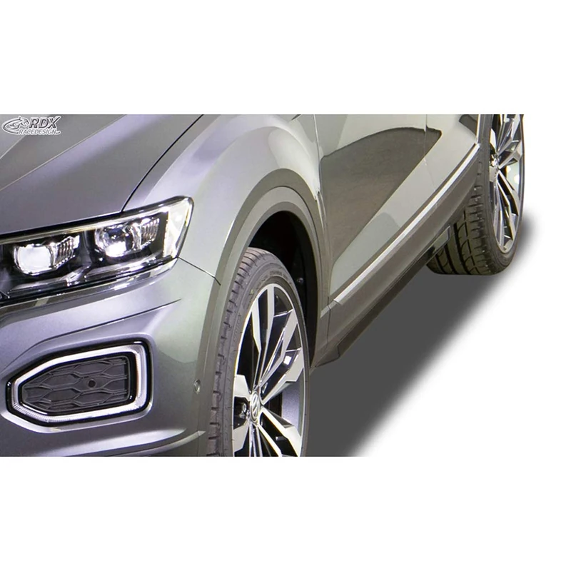 RDX Racedesign Side skirts 'Slim' compatible with Volkswagen T-Roc 2017- (ABS glossy black)