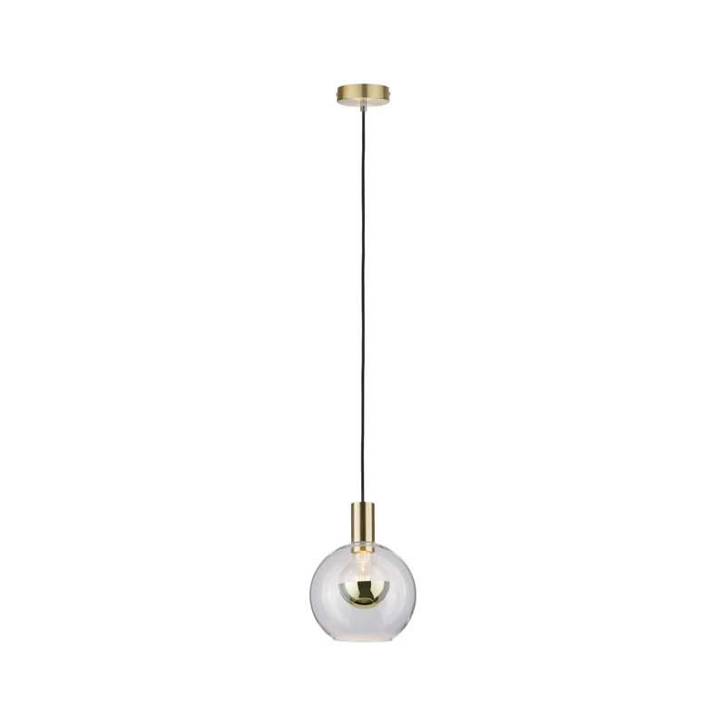 Paulmann 79725 Neordic Esben Pendant luminaire max. 1x20W Pendant lamp for E27 Lamps Ceiling lamp Clear/Brushed Brass 230V Glass/Metal Without lamp