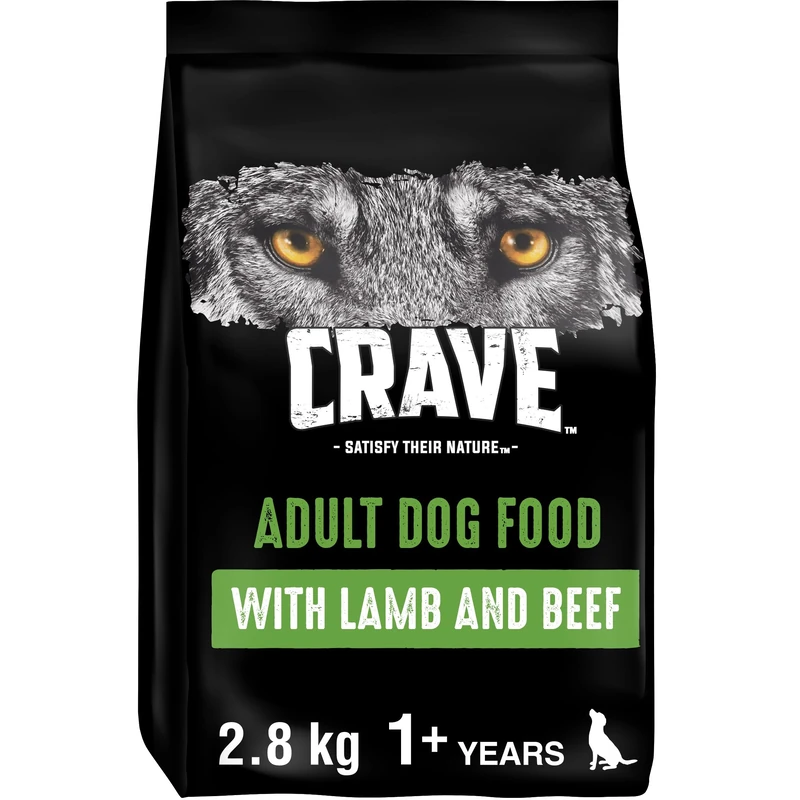 Crave Lamb & Beef Adult Dry Dog Food - 3 x 2.8kg Bags - Image 1