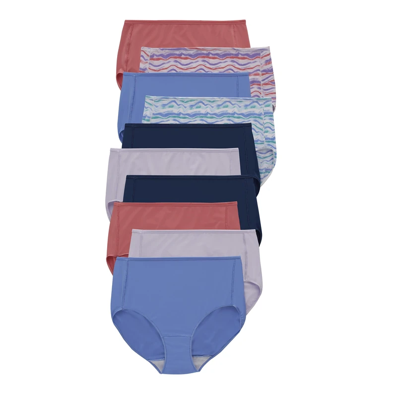 Hanes Women's Cool Comfort Microfiber Briefs 10-Pack, Assorted, 14 (Pack of 10)