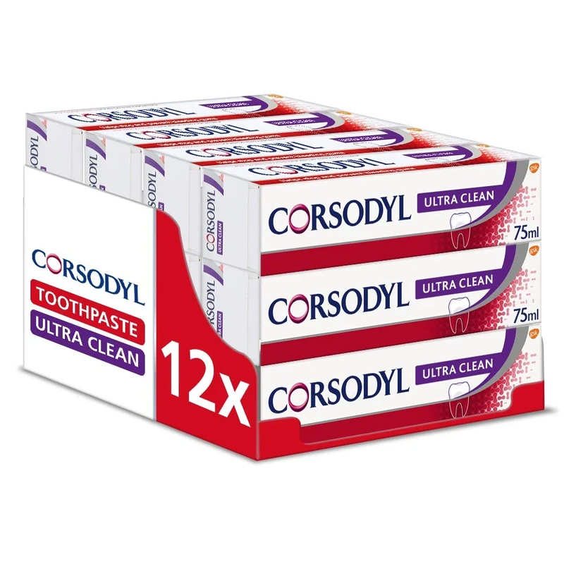 Corsodyl Ultra Clean Toothpaste, 12 x 75 ml - Image 1
