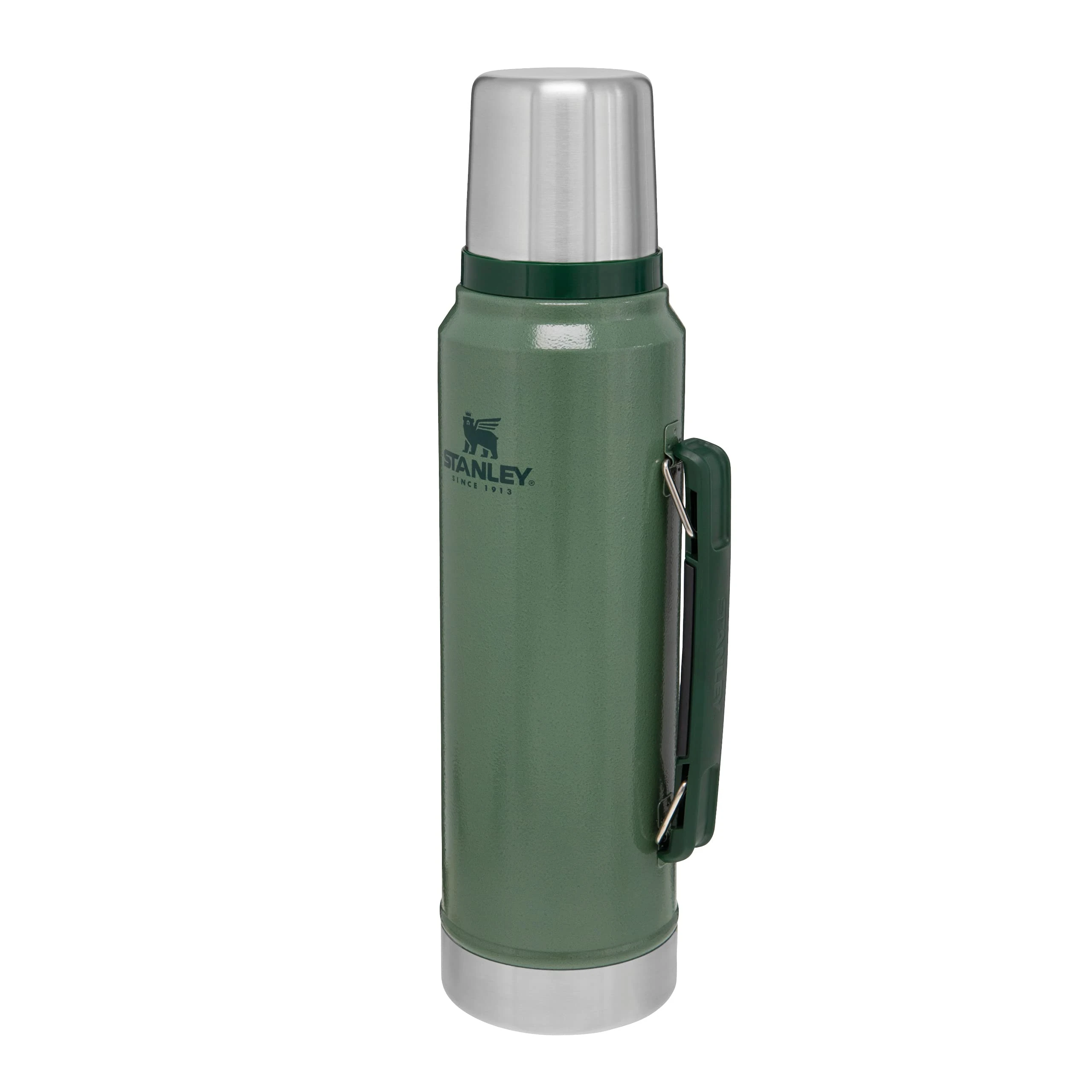 Stanley Classic Legendary Thermal Flask 1L - Keeps Hot Or Cold for 24 Hours - BPA-Free Insulated Bottle - Stainless Steel Coffee Flask - Leakproof - Dishwasher Safe - Hammertone Green