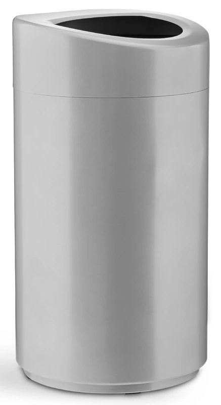 Safco Open-Top Modern Trash Can, Durable & Puncture-Resistant Stainless Steel, 14 Gallon, Silver
