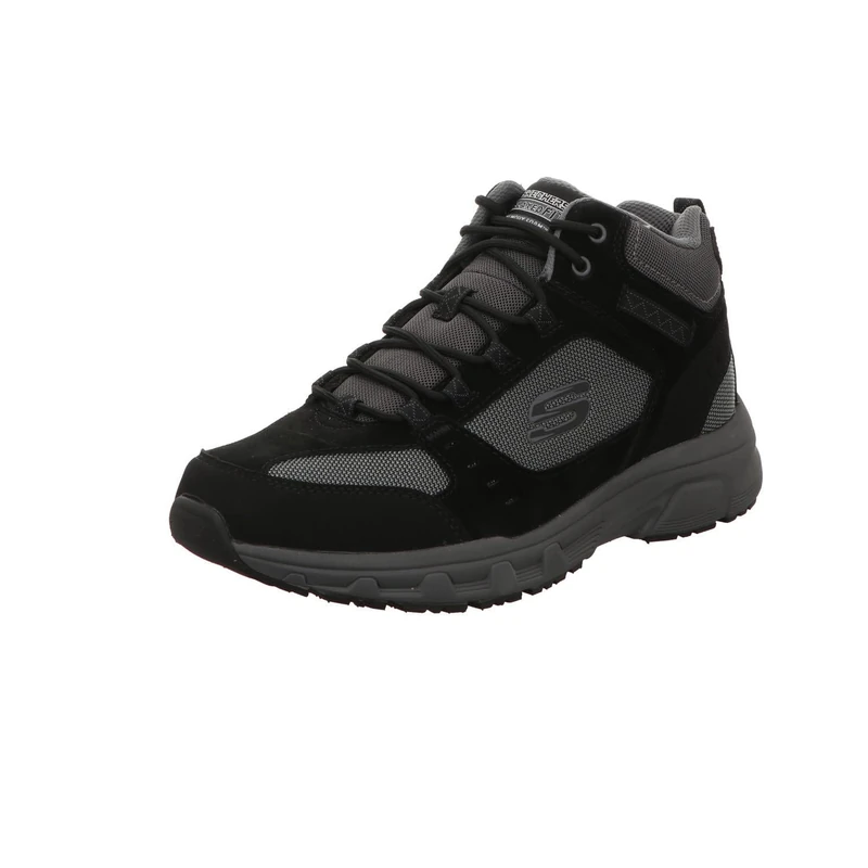 Skechers Men's Oak Canyon Ironhide Boots, Black Suede/Mesh/Pu/Charcoal Trim, 11 UK