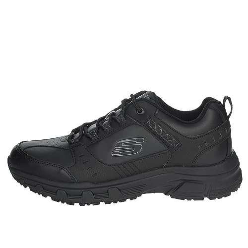 Skechers Men's Oak Canyon - Redwick Trainers, Black Leather Synthetic Textile Black Trim , 6.5 UK