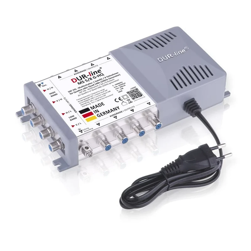 DUR-line MS 5/8 G-HQ - Multiswitch for 8 Participants - SAT Multiswitch - Made in Germany - Energy-saving Power Supply - Matrix [Digital, HDTV, FullHD, 4K, 8K, UHD]