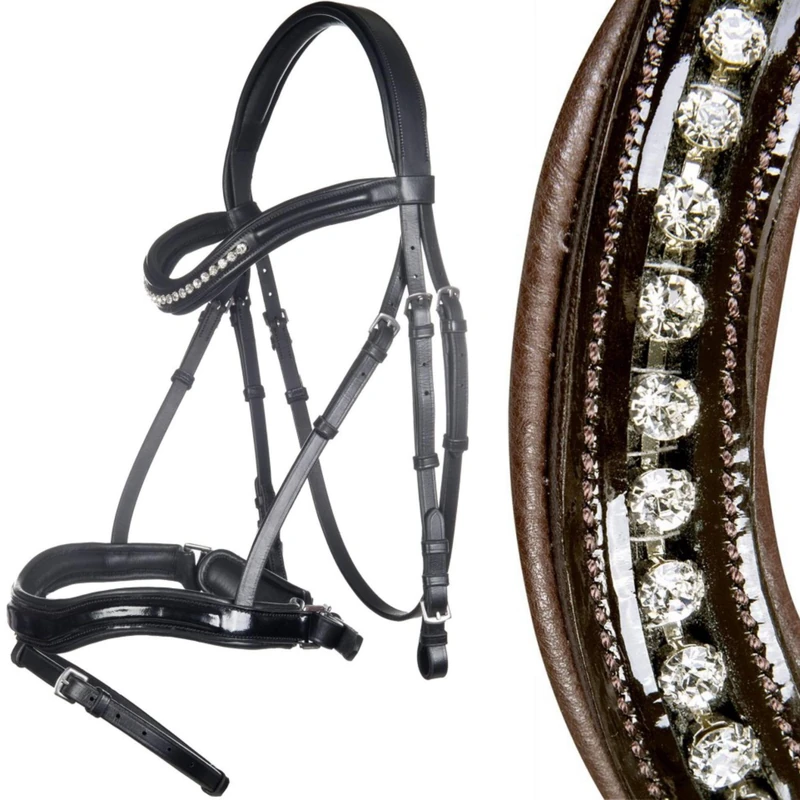 HKM 4057052346064 Riding Bridle Mila- with Gel Padding 2400 Brown Blood - Image 1