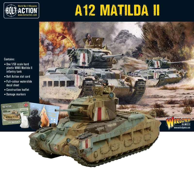 A12 Matilda II Infantry Tank - 1:56 Plastic Model Tank Bolt Action