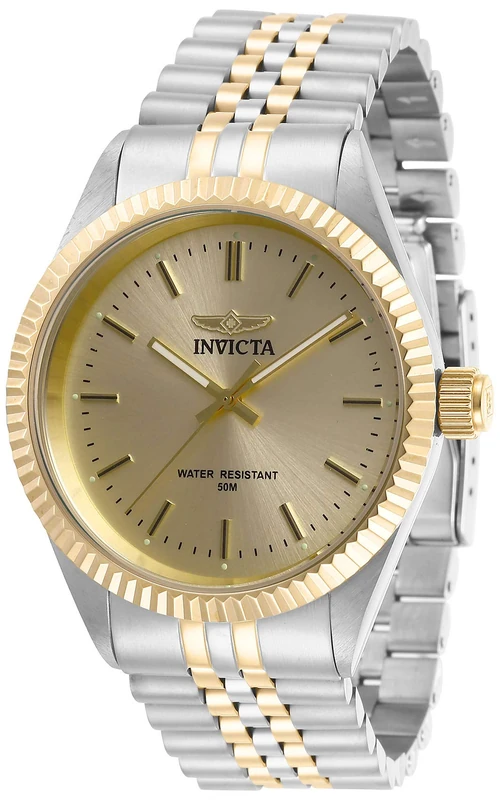 Invicta Specialty 29382 Men's Watch - Waterproof - Analogue - Quartz Movement - stainless steel with gold dial - 43mm