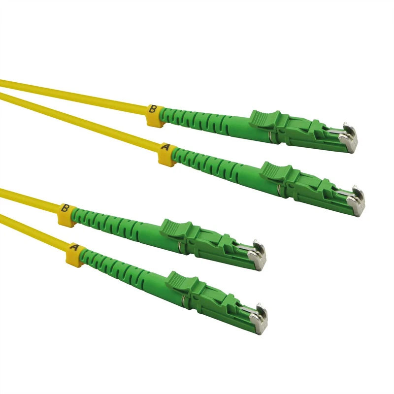 ROLINE Fibre Optic Cable Duplex 9/125µm OS2, LSH/LSH, APC Cut, LSOH, Yellow, 5 m