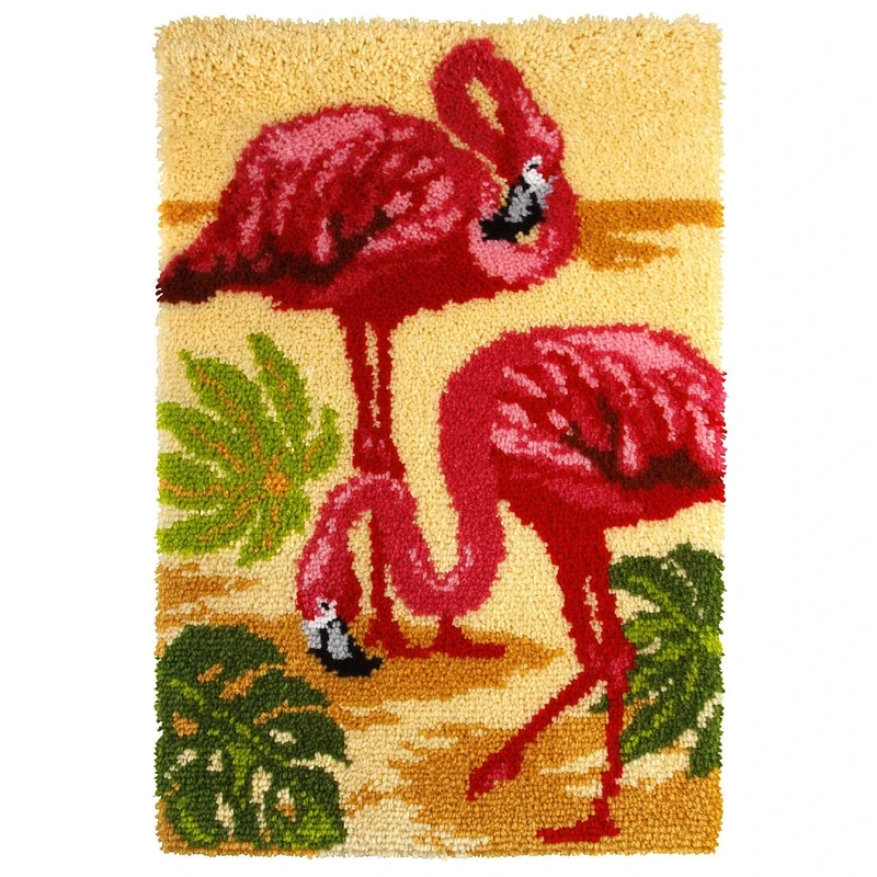 Orchidea Latch Hook Rug Kit Flamingo, Assorted, 50x74.5 cm