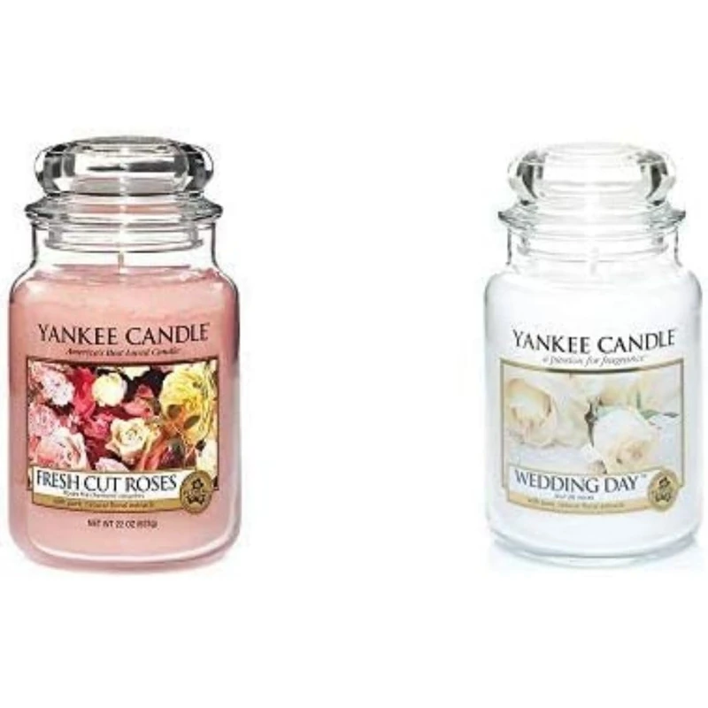 Yankee Candle Large Jar Candle, Fresh Cut Roses along with Candle for Wedding Day