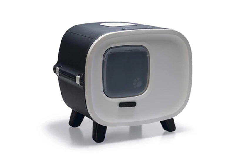 Mira de Luxe Cat Litter Tray in Leather Look Anthracite High-Performance Filter 55.5 x 44 x 49.5 cm