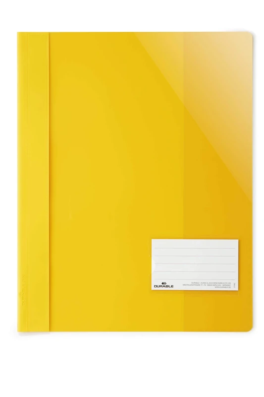 Durable 269004 Clear View Folder for Din A4, Extra Wide, Yellow, 25 Pack