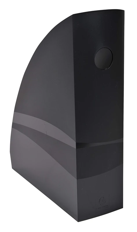 Exacompta - Ref 182014D - Magazine File MAG-CUBE - 266 x 82 x 305mm, Finger Hole on Spine, Suitable for A4+ Documents, Large Storage Capacity - EcoBlack (Pack of 6)