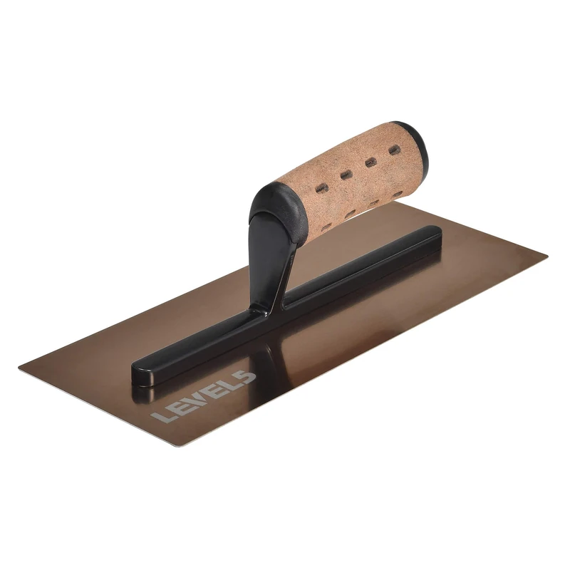 LEVEL5 12" x 4.75" 0.7 MM Drywall Curved Trowel | Triple-Hardened Stainless Steel, High-Impact Handle | Sheetrock Gyprock Wall-Board Plasterboard | 4-971 - Image 1