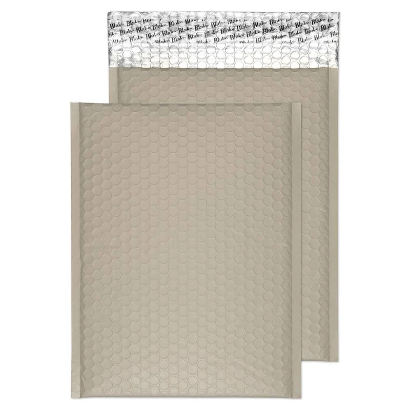 Blake Purely Packaging C4 324 x 230 mm Matt Metallic Padded Bubble Envelopes Peel & Seal (MTSG324) Storm Grey - Pack of 100