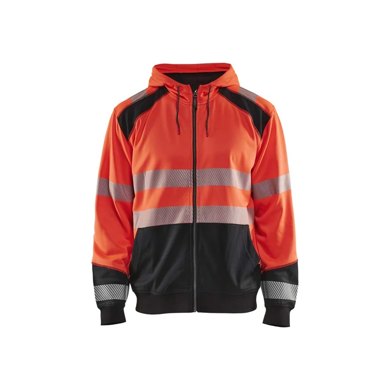 Blaklader 354625285599XXXL Hooded Sweatshirt, High-Vis Red/Black, Size XXXL