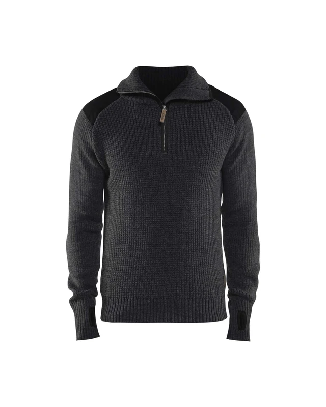 Blaklader 463010719899XL Wool Sweater - Dark Grey/Black, X-Large