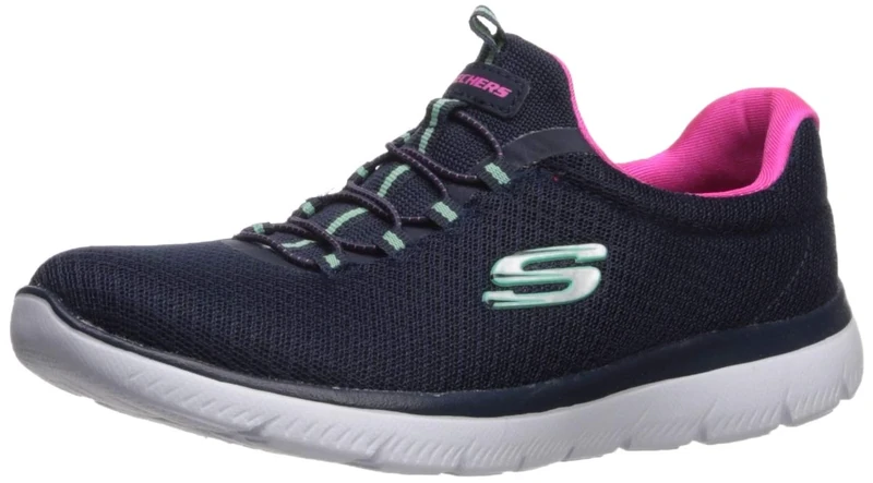 Skechers Womens Summits Top Player Sneaker, Navy Hot Pink, 5 UK