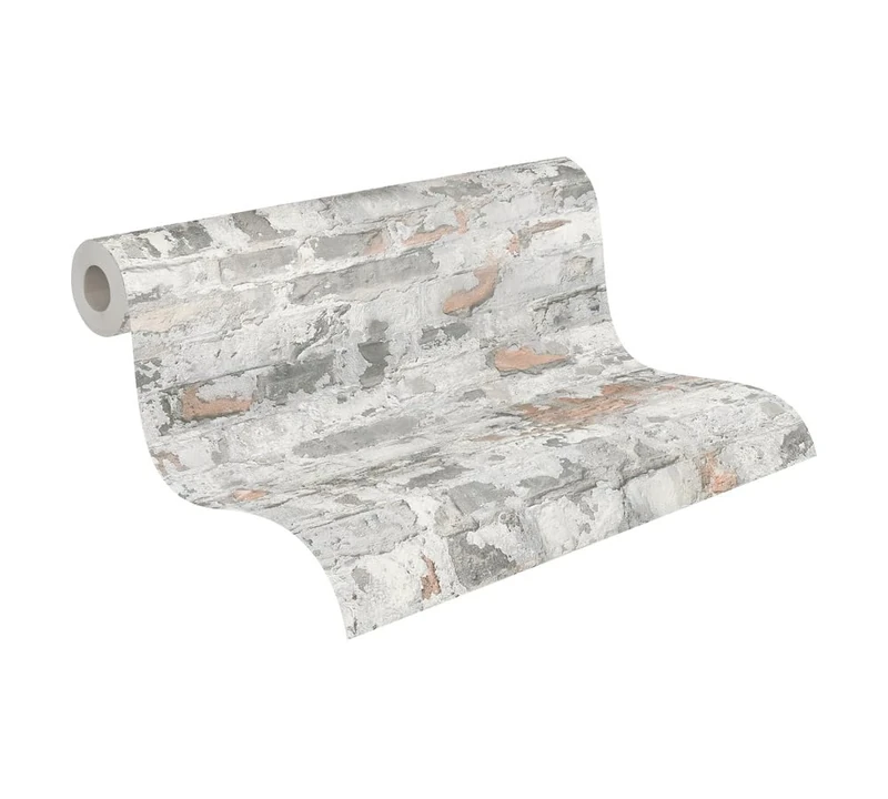 Livingwalls Brick Wallpaper Elements A.S. Création Non-Woven 10.05 m x 0.53 m Grey White Red Made in Germany 369292 36929-2