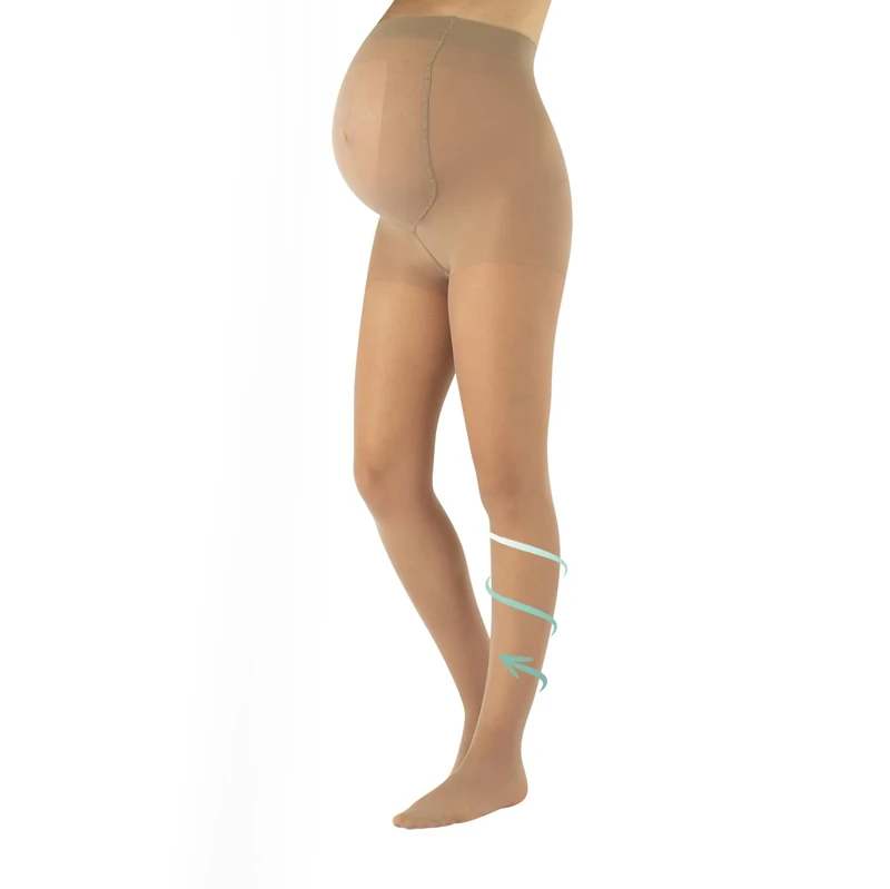 CALZITALY Maternity Support Tights 8mm/Hg, Sheer Pregnancy Tights, Black, Skin, Powder, S, M, L, XL, 20 DEN, Made in Italy (M, Skin)