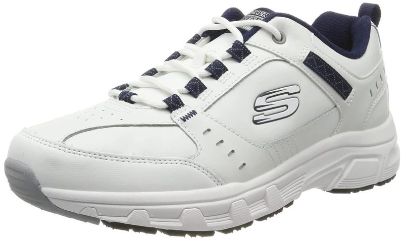Skechers Men's Oak Canyon - Redwick Trainers, White Leather Synthetic Textile Navy Trim , 13 UK