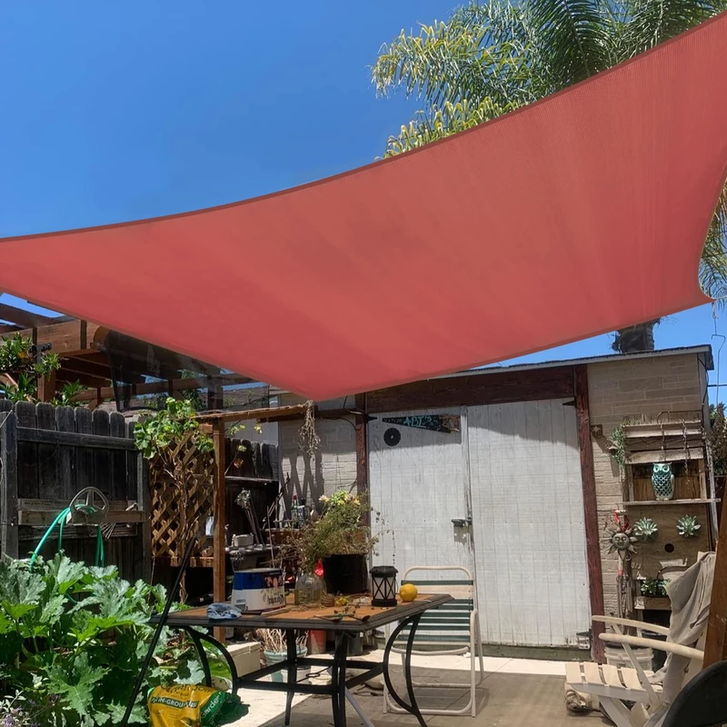 KANAGAWA Sun Shade Sails Rectangle UV Block Canopy for Outdoor Patio Garden Backyard, Rust Red