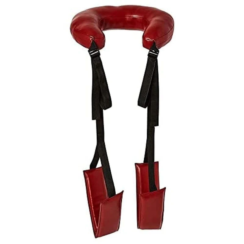 Sportsheets Saffron Vegan Thigh Sling, Positioning Strap, Multi-Use, Black and Red