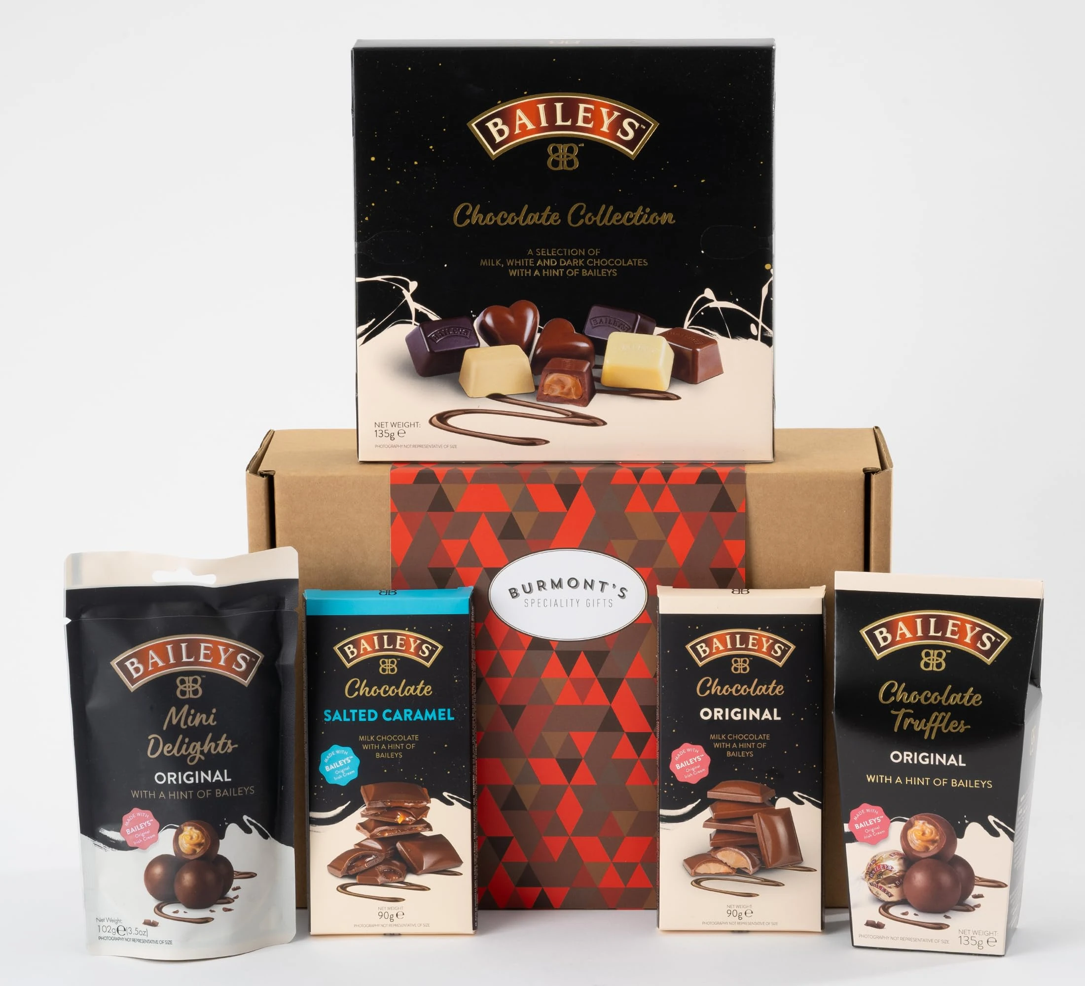 The Ultimate Baileys Irish Cream & Chocolate Hamper - Includes Selection Box, Truffles, Mini Delights, Salted Caramel & Truffle Chocolate - Exclusive to Burmont's