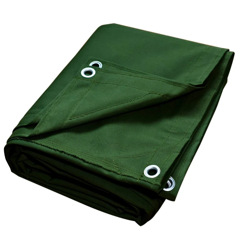 F&J Outdoors Canvas Tarps Truck Tarp Water Resistant UV Resistant 10 OZ Heavy Duty Tarpaulin Cover for Car Boat Camping Firewood Woodpile, 8x10 Feet