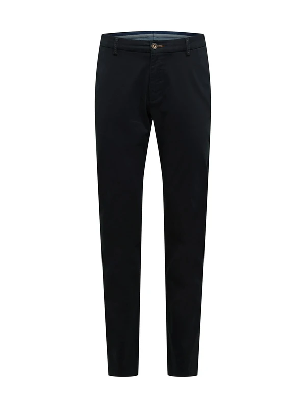 bugatti Chino Modern Fit Casual Trousers Long Stretch Cotton, Black, 35 W/34 L