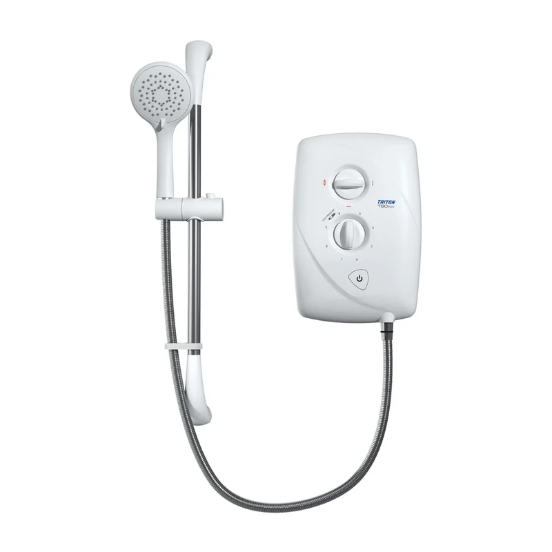 Triton Showers T80 Easi-Fit 9.5kW, Shower Electric, 9.5 kW, White, Electrical Showers, with Showerhead & Anti Twist Hose, Bathroom Showering Unit