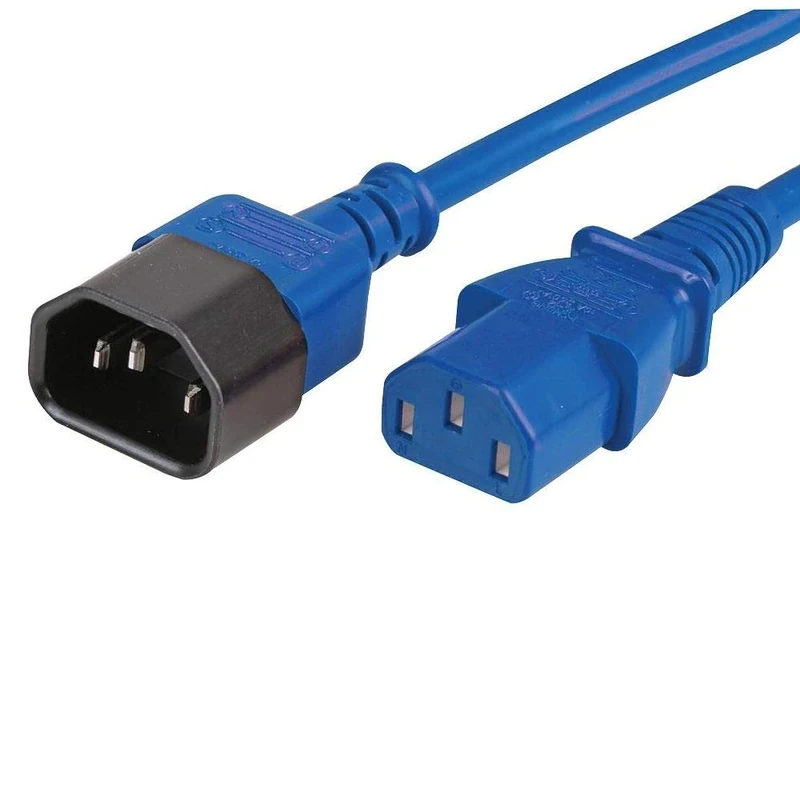 Ex-Pro 5m IEC C14 to IEC C13 Power Lead Extension Cable - Blue