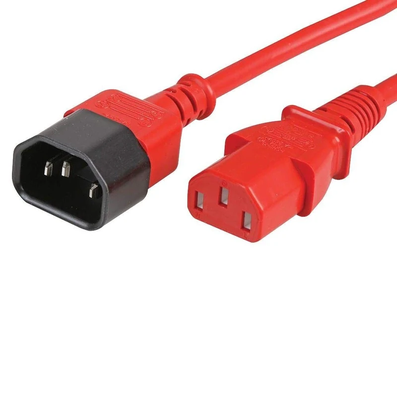 Ex-Pro 2m IEC C14 to IEC C13 Power Lead Extension Cable - Red