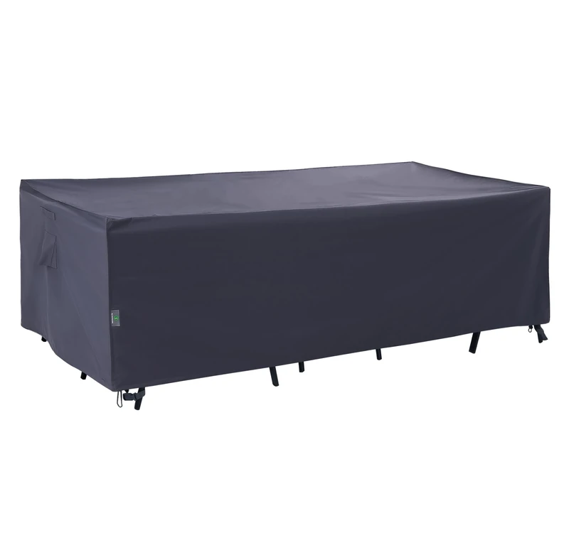 F&J Outdoors Patio Table Covers for Outdoor Furniture, UV Resistant Waterproof Snow Protection for Rectangular/Oval Dining Tables, 74 x 47 x 27.5 inches, Grey