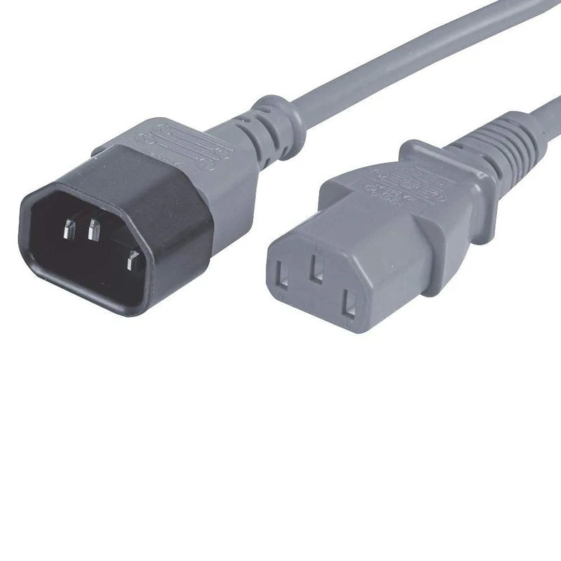 Ex-Pro IEC C14 to C13 Power Lead Extension Cable - Grey, Color Coded