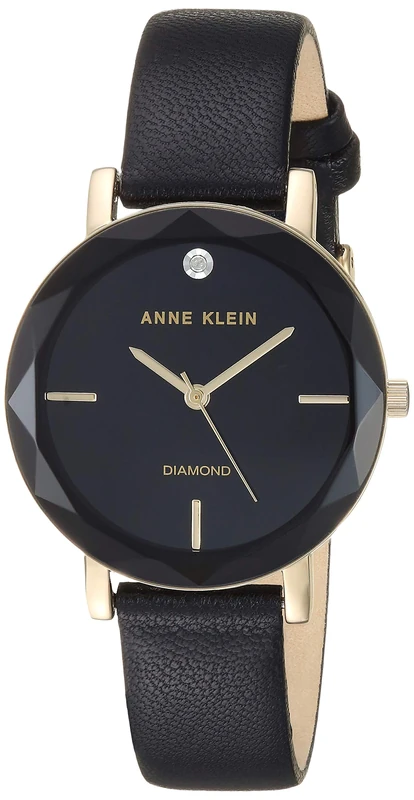 Anne Klein Women's Genuine Diamond Dial Leather Strap Watch - Image 1
