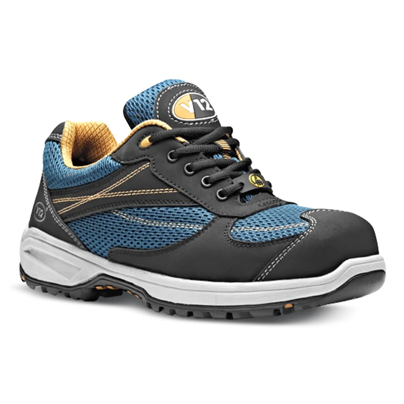 V12 Footwear Velocity, Lightweight Vegan Men's Safety Trainer, Size 13, Cobalt Blue