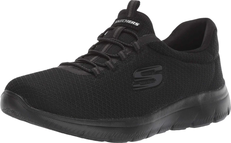 Skechers Women's Summits 12980W Wide Trainers - Black Mesh
