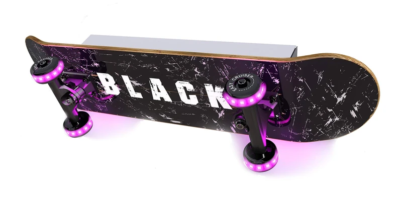 Evotec Easy Cruiser Black LED Skateboard Wall Light 5 Bulbs 3000K / 9W / 900 Lumens/Wheels RGB/Remote Control Light Wood 9 W Transparent Small - Image 1